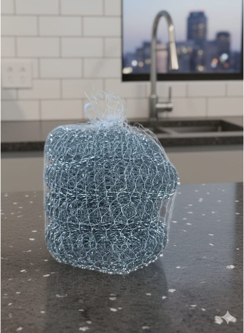 Multi-purpose steel wool cleaning pads 4-pack, heavy-duty - Image 2